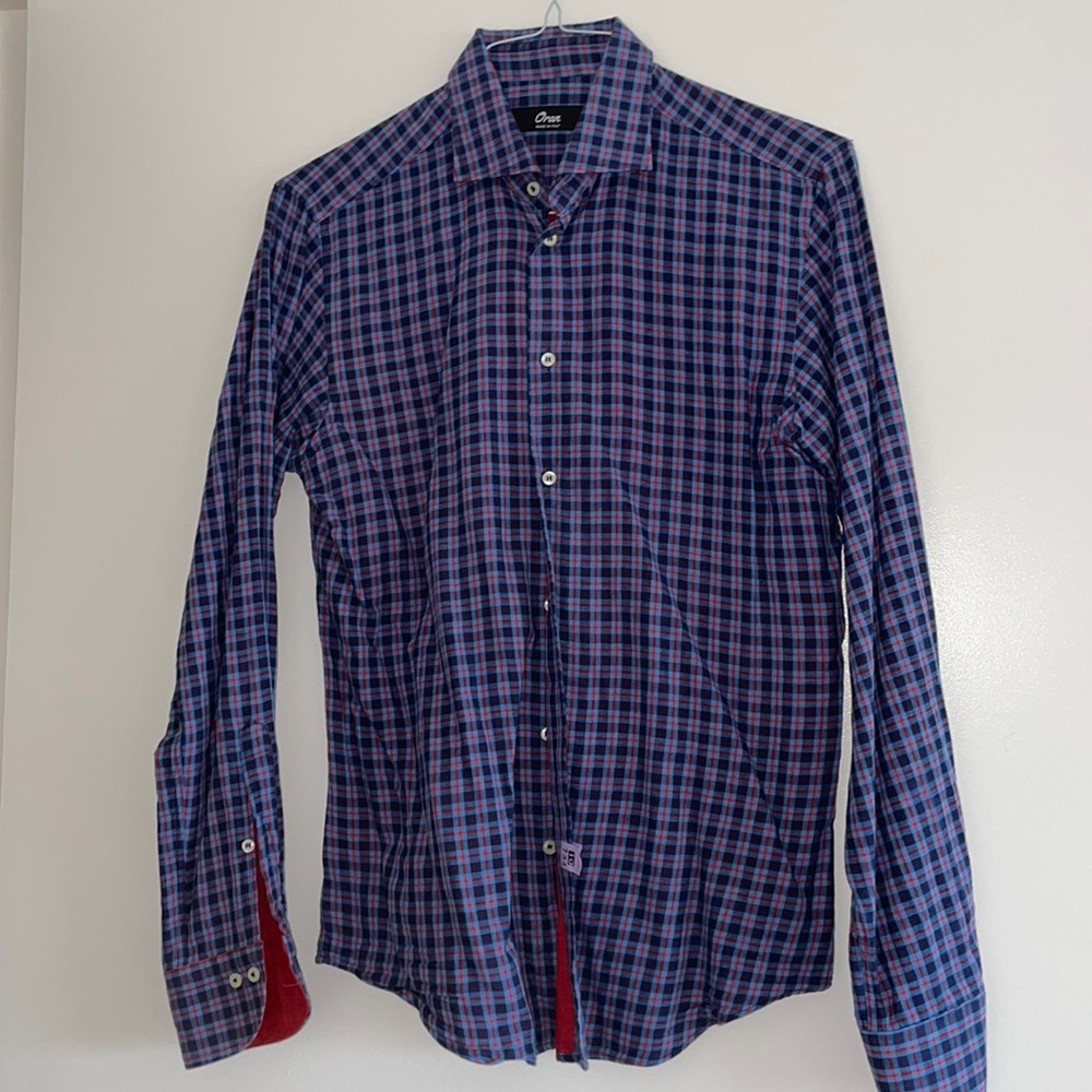 Oren Blue and Red Plaid dress shirt